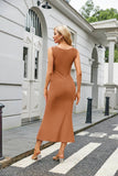 Square Collar Tight Fish Tail Extra Long Dress