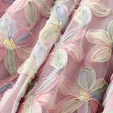 HEAVY FLOWER SEQUIN FAIRY GAUZE SKIRT A LINE SKIRT_CWBMS0318