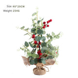 40CM LIT EUCALYPTUS RED BERRY CHRISTMAS TREE_CWAJE05408