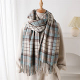 CLASSIC PLAID FRINGE SCARF WRAP FOR COLD DAYS_CWASC2754