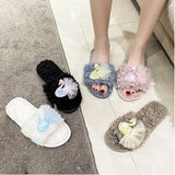 HOMEN LEISURE ROLL PLUSH OPEN TOED SLIPPERS_CWSHS0366
