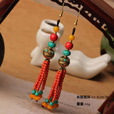 HIGH GRADE NATURAL STONE WOVEN COLORFUL EARRINGS_CWAJE3983