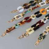 HEART RECTANGLE COLORFUL MIXED ACRYLIC BAG CHAIN_CWMM5061