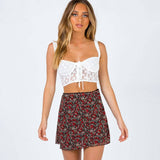 PRINTED MESH SKIRT DOUBLE LAYER SLIM HIP SKIRT_CWAB4794