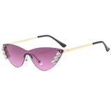 Trendy Rhinestone Half Frame Cat Eye Sunglasses_Cwasg1189
