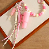 CUP CHARM KEYCHAIN DUAL STRAP BEADED DESIGN_CWMM7571