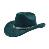 SUEDE COWBOY FEDORA HAT WESTERN ETHNIC STYLE_CWAH04421