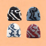 Tie Dye Knit Beanie Women Street Style Winter_Cwah04733