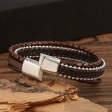MULTI LAYERED HANDWOVEN MAGNET CLASP BRACELET_CWAJE1465