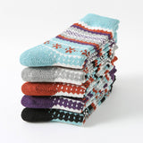 5 PAIRS OF WARM RETRO STRIPED SOCKS_CWMS0686