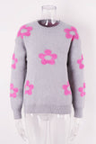 Womens Floral Personality Plus-Size Sweater
