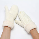 ADULT KNITTED MITTENS WITH PLUSH RABBIT GLOVES_CWAG0253