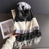 Winter Plaid Colorblock Tassel Scarf Wrap Unisex_Cwasc03273