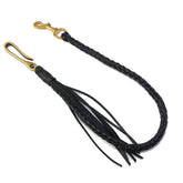 PUNK VINTAGE BRAIDED COWHIDE TASSEL PANTS CHAIN_CWMM4828