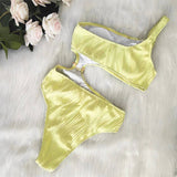 SOLID COLOR ONE SHOULDER SEXY ONE PIECE SWIMSUIT_CWMW0159