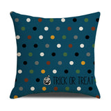 HALLOWEEN DARK BLUE PLAID PUMPKIN PILLOWCASE_CWMM1341