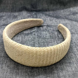 NEW WIDE RAFFIA PADDED HIGH CROWN HAIRBAND_CWAHA6332