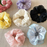 RUFFLED PLAID SCRUNCHIE WITH LAYERED EDGES_CWAHA5509