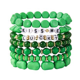 ST PATRICKS DAY ACRYLIC BEADED BRACELET SET_CWMM3504