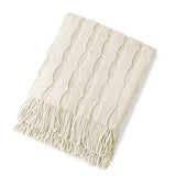 KNITTED THIN TASSEL SOFA BLANKET BED END BLANKET_CWMM0222
