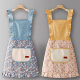 CUTE FLORAL CANVAS APRON FOR WOMEN WITH STRAPS_CWMM6580