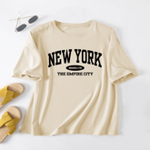 Trendy Letter Print T-Shirt For Women, Loose Fit
