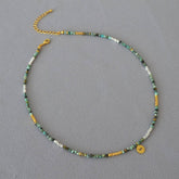 Vintage Turquoise And Silver Beaded Necklace