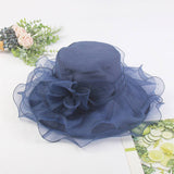 Women New Beach Cover Flower Mesh Hat_Cwah1207