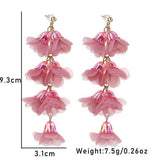 CRYSTAL FLOWER TASSEL EARRINGS ELEGANT LONG DROPS_CWMM6170