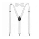 MULTICOLOR SOLID COLOR SUSPENDER CLIP BOW TIE SET_CWMM1105