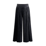 Velvet Pleated Pants Loose Straight Pants