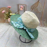 SUMMER FRESH SUNSHADE BOW STRAW HAT FOR WOMEN_CWAH3491