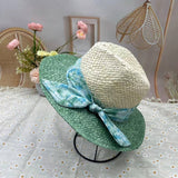 SUMMER FRESH SUNSHADE BOW STRAW HAT FOR WOMEN_CWAH3491