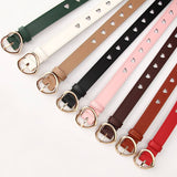 Non-Perforated Heart-Shaped Hollowed-Out Belt