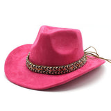 FAUX SUEDE COWBOY HAT WITH BRAIDED BAND UNISEX_CWAH2504