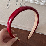 RETRO RED PU LEATHER HEADBAND HAIRPIN HEADDRESS_CWAHA4035