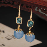 SIMPLE DESIGN NATURAL AGATE EARRINGS FOR WOMEN_CWAJE4005