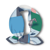 GEOMETRIC PRINT REVERSIBLE SATIN SCARF FOR SUMMER_CWASC0655