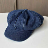 FASHION RETRO DISTRESSED DENIM BERET_CWAB2911