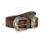Cwabe0548_Brown Textured Printed Belt