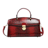Large-Capacity Snake-Patterned Hand-Held Tote Bag