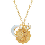 MICRO PAVED ZIRCONIA ZODIAC PENDANT NECKLACE_CWMM5295