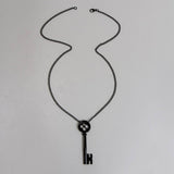Vintage Personalized Black Key Pendant Necklace