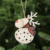 Wood House Painted Xmas Tree Hanging Ornament_Cwmm9672