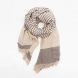 STRIPED LAYERED SCARF WRAP SOFT OVERSIZED SHAWL_CWASC2335