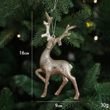 GLITTER REINDEER HOUSE CHRISTMAS TREE ORNAMENT_CWMM9747