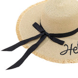 SMALL FRESH LARGE BRIM SUMMER BOW STRAW HAT_CWAH3479