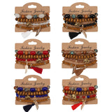 LEAF ELEPHANT TASSEL PENDANT WOODEN BEAD BRACELET_CWAJE2221