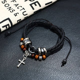 SIMPLE MENS MULTI LAYER BEADED LEATHER BRACELET_CWMM4475