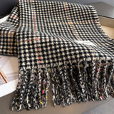 Houndstooth Pattern Winter Warm Cashmere Scarf_Cwasc03266